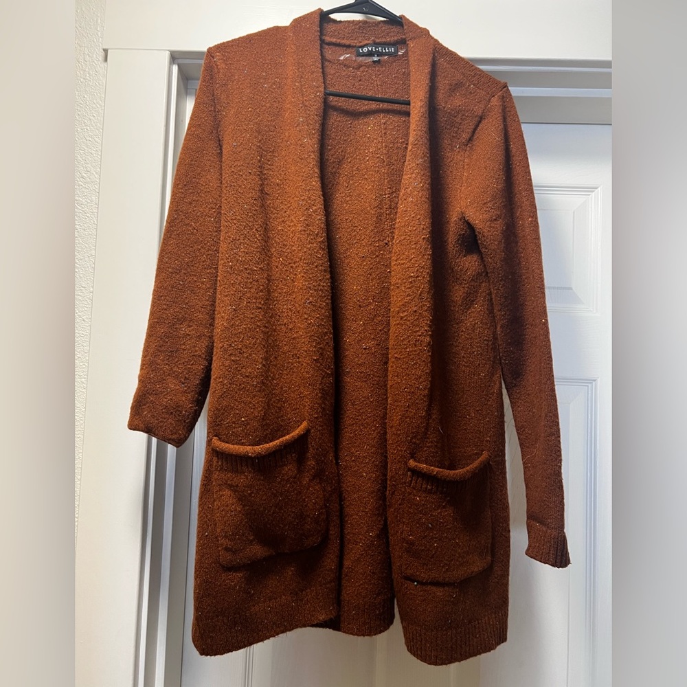 Women’s burnt orange fall cardigan